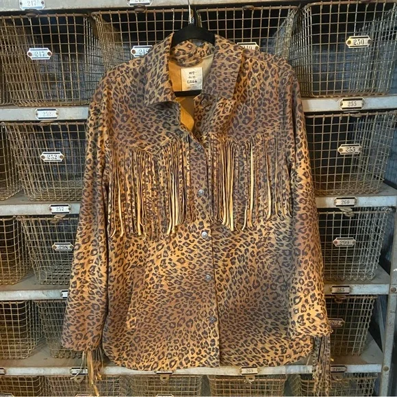 Free People Leopard Print Fringe Jacket in Brown - Picture 5 of 11